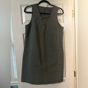 WhoWhatWear green knee length work dress
